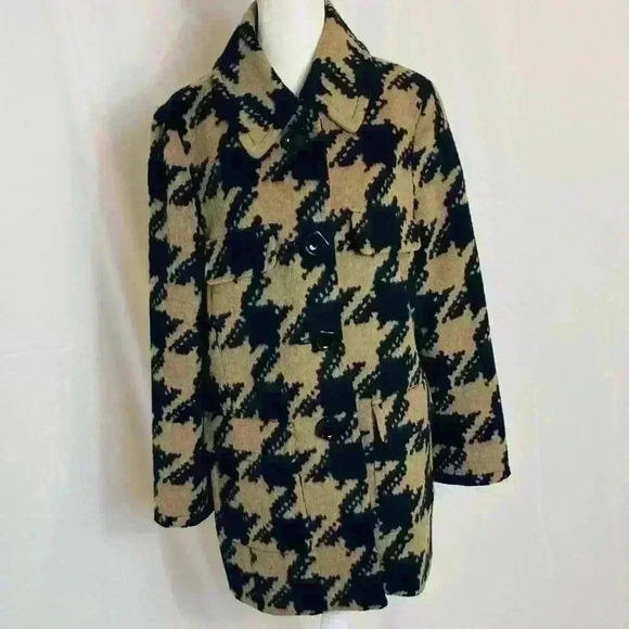 Per Se Jackets & Blazers - Per Se Wool & Angora Houndstooth Coat